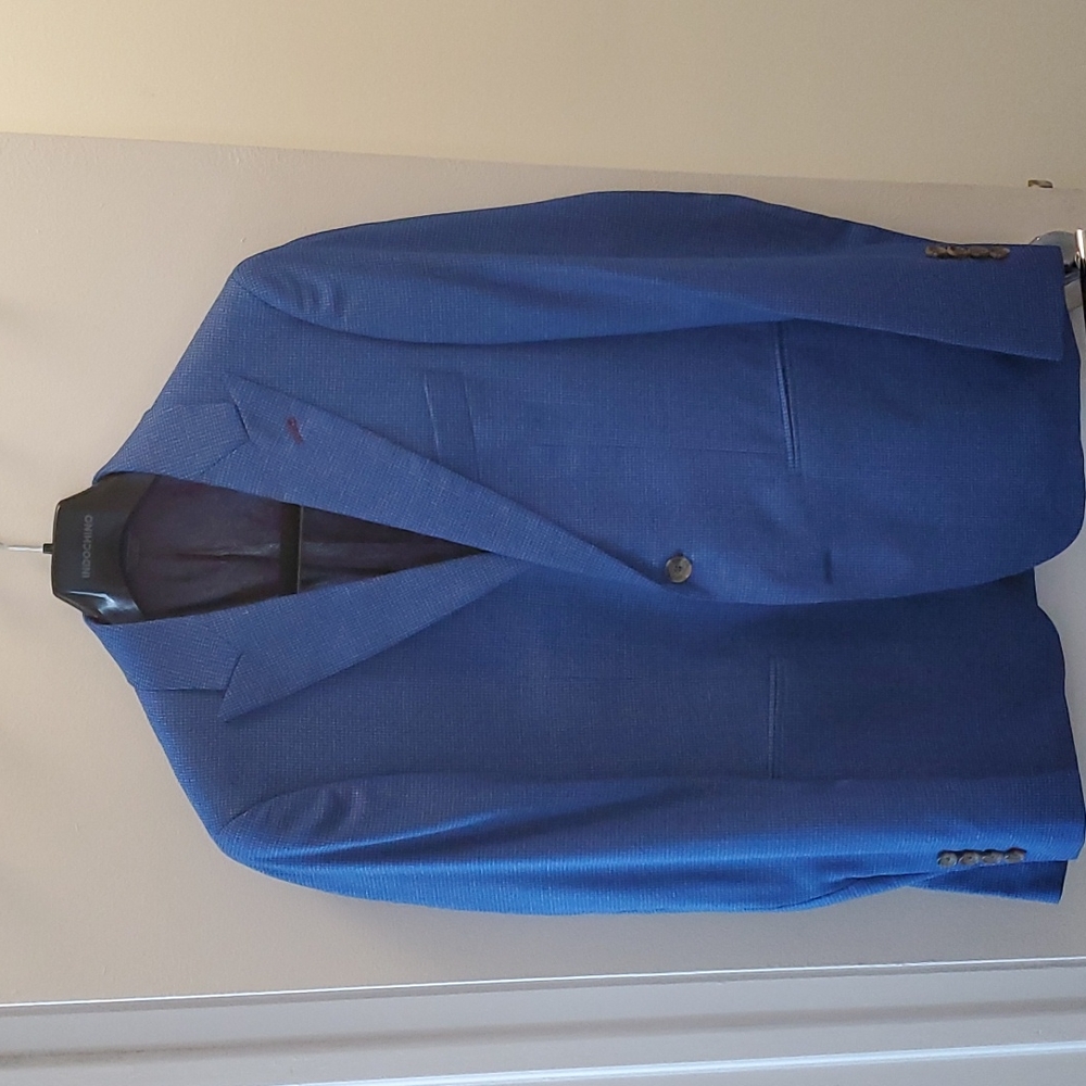 Blue Indochino Hartwell Blazer, Custom Made; Silk Paisley Lining, Size: 37